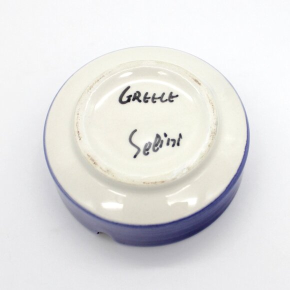 Vintage 4" Greece Landscape Hand Painted Ceramic Ashtray, Souvenir Dish - Picture 5 of 5